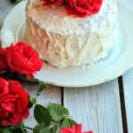 WHITE COCONUT ROSE CAKE
