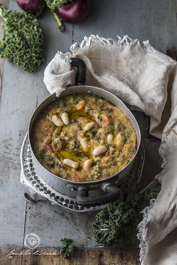 bordatino con cavolo riccio zucca e cannellini