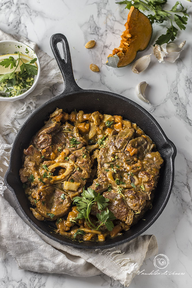 ossobuco con zucca e porcini