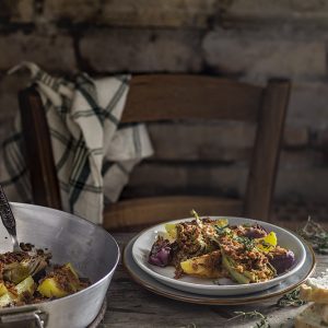 patate carciofi e cipolle gratinate al forno