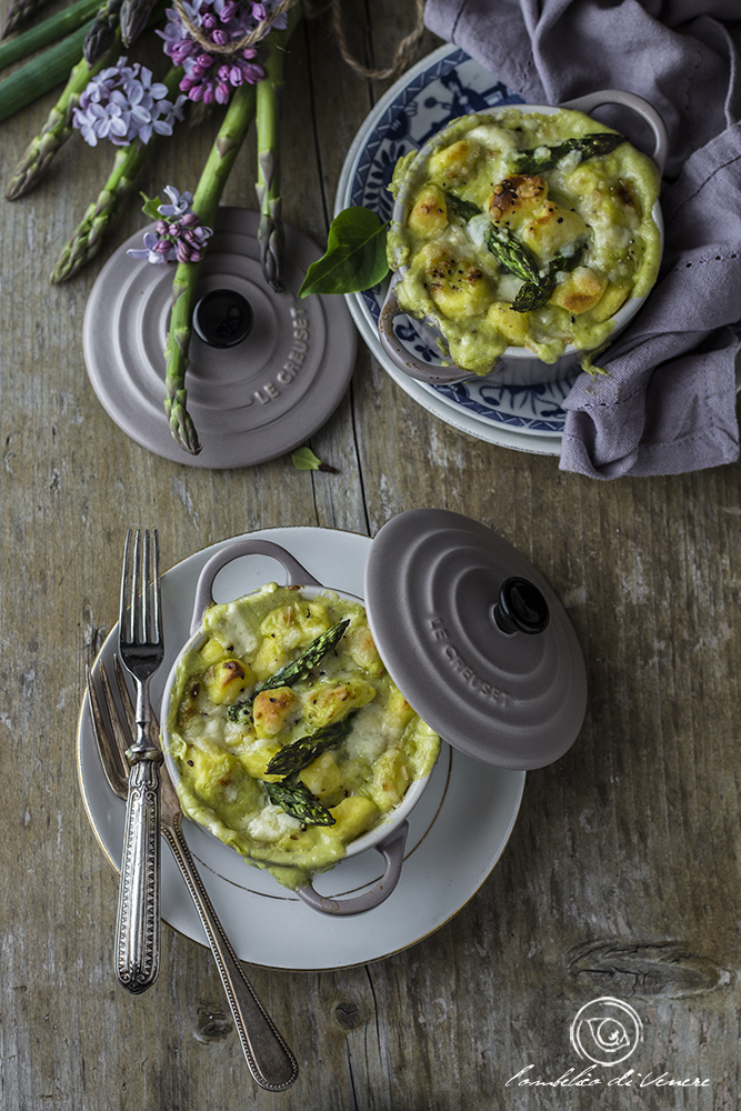 gnocchi alla parigina gratinati con formaggi e asparagi