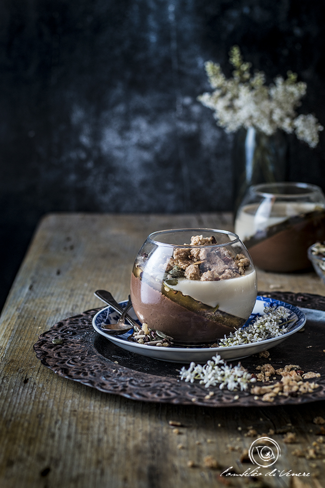 budino veg al cioccolato e mandorla con gelatina di zenzero e CaoZen